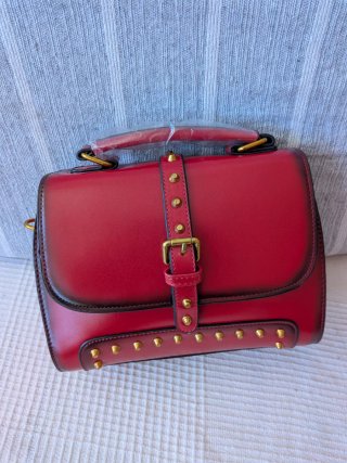 Lote 3 Bolsos Mujer Negro, Marrón, Rojo