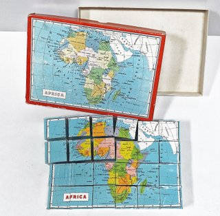 Puzzle Cubos Geografico Mappamondo Anni '60