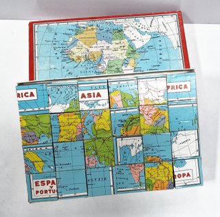 Puzzle Cubos Geografico Mappamondo Anni '60