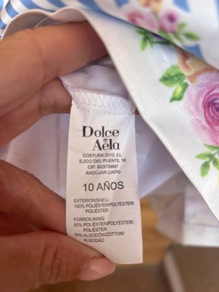 Vestido niña rayas florales talla 10