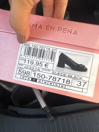 Zapatos Alma en Pena Negros Tacón Joya