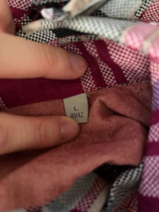 Camisa Calvin Klein cuadros rosa talla L Unisex