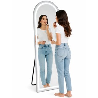 Specchio ad Arco Figura Intera Alluminio e Led a 3 Colori