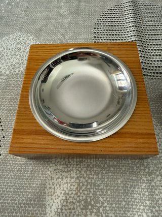 Posacenere e accendino legno/acciaio