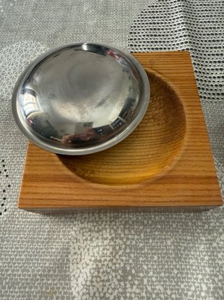 Posacenere e accendino legno/acciaio