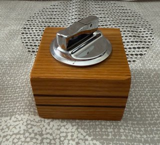 Posacenere e accendino legno/acciaio