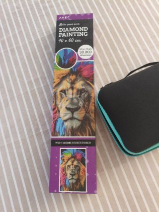 Kit Pintura Diamante León Neon Rhinestones