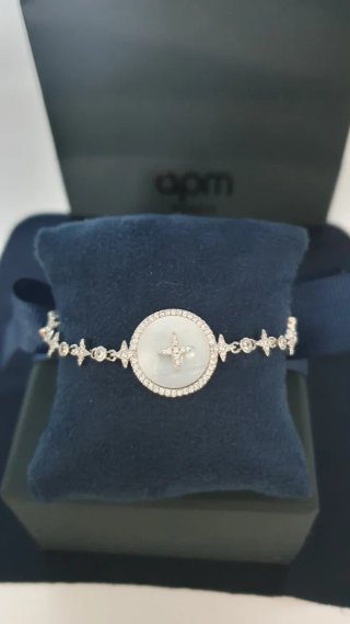 Pulsera APM Monaco Météorites Nácar Plata
