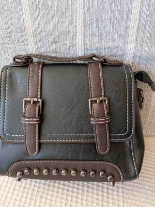 Lote de  3 Bolsos Celeste, Marrón y Rojo
