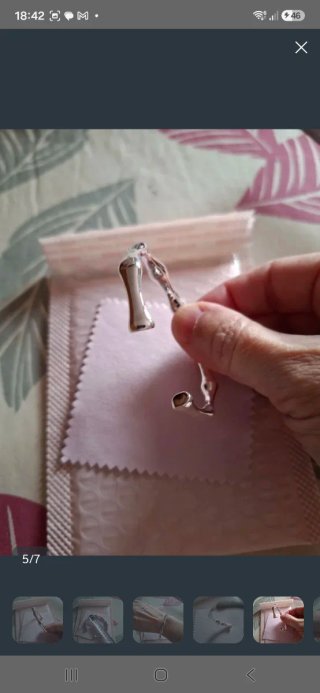 Pulsera plata forma bambú