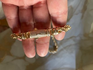 Cadena Chapa Oro 14k Cierre Diamantado