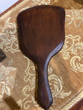 Espejo antiguo madera y latón decorado