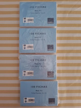 100 Fichas Rayadas Marino Mod. F-3 (10x15)