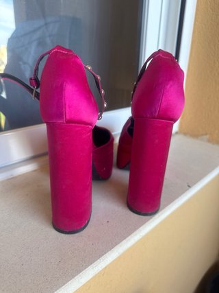 Zapatos de tacón rosa plataforma