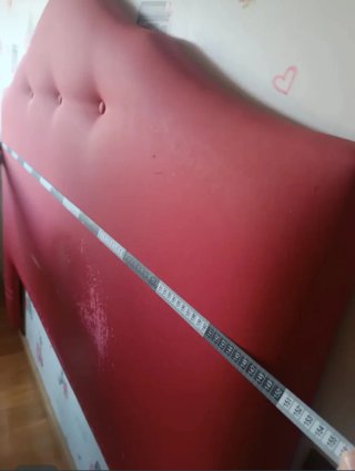 Cabecero polipiel rojo para retapizar