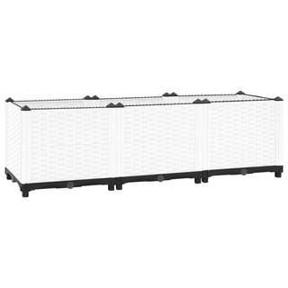 Fioriera Rialzata 120x40x38 cm in Polipropilene Bianca