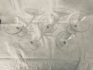 5 Coppe Champagne Cristallo Intagliato