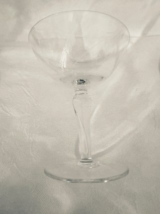 5 Coppe Champagne Cristallo Intagliato