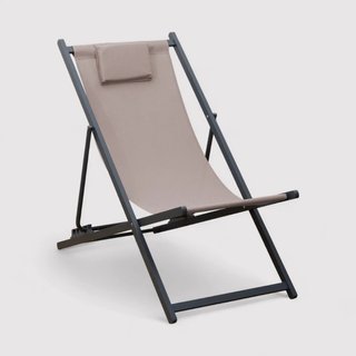 Sarson - Sedia sdraio da campeggio beige reclinabile