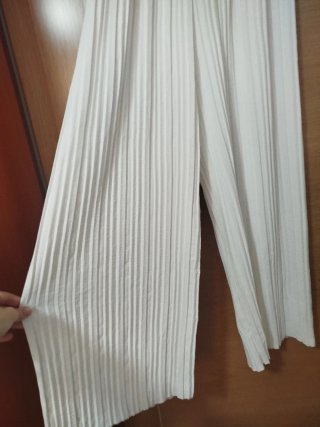 Pantalón blanco plisado talla única