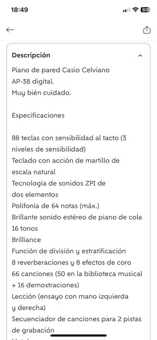 Piano Casio Celviano AP-38