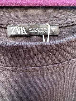 Camiseta Zara algodón negra Talla M