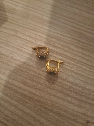 Pendientes chapados oro azul