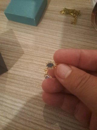 Pendientes chapados oro azul