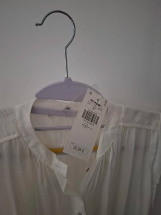 Camisa blanca sin mangas Corte Inglés T38