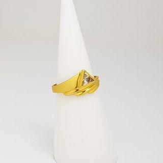 Anillo Oro Amarillo 18K con Circonita Triangular