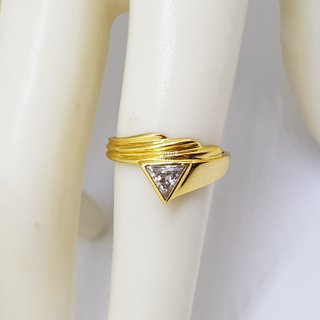 Anillo Oro Amarillo 18K con Circonita Triangular
