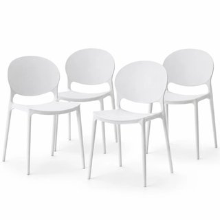 Set 4 Sedie da Pranzo Impilabili in Polipropilene Modello