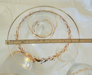 Caraffa e 4 Calici Cristallo Decorati Oro