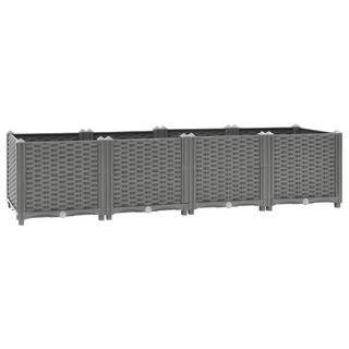 Fioriera Rialzata 160x40x38 cm in Polipropilene Grigio