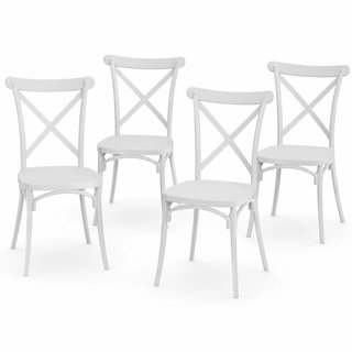 Set 4 Sedie da Pranzo Impilabili in Polipropilene Modello