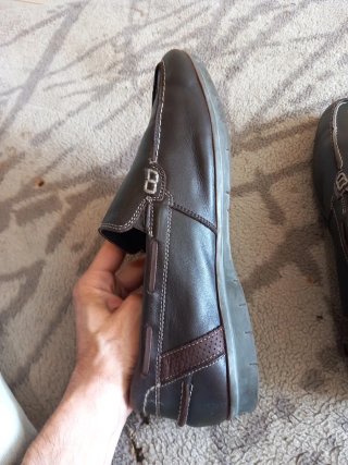 Mocasines de cuero marrón talla 45