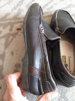 Mocasines de cuero marrón talla 45