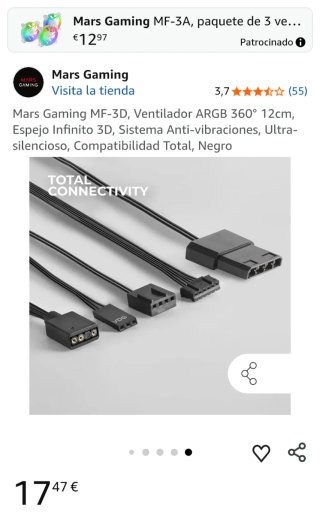 Mars Gaming MF-3DKIT ARGB Ventiladores 3 en 1