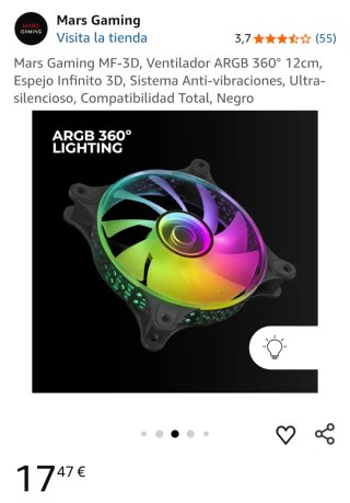 Mars Gaming MF-3DKIT ARGB Ventiladores 3 en 1
