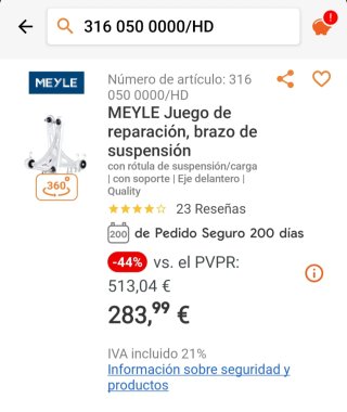MEYLE Kit Brazo Suspensión 3160500003/HD para BMW