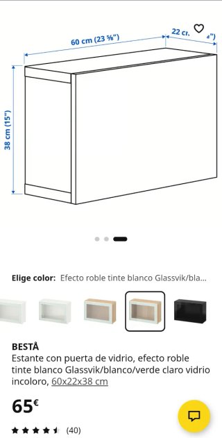 Mueble Vitrina Besta Ikea Madera y Cristal