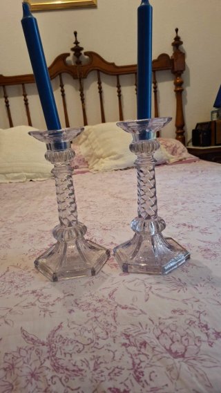Candelabros de cristal  blanco