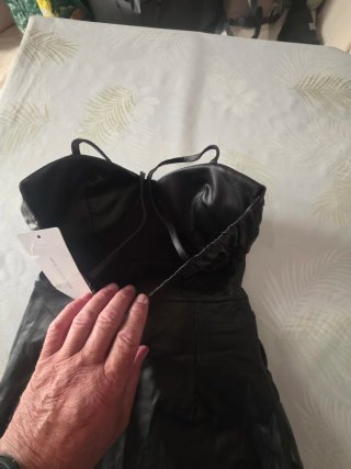 Vestido polipiel negro