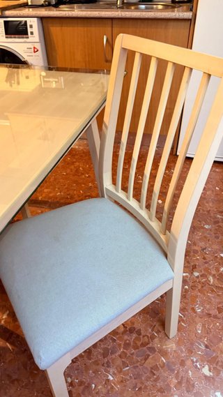 Mesa de comedor cristal y madera