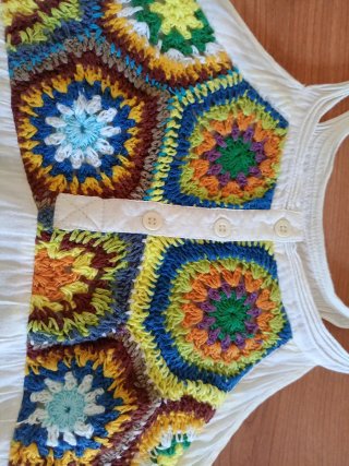 Vestido Desigual Talla M Crochet