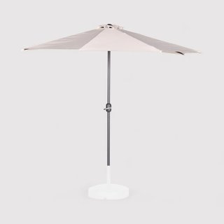 Abuliton - Ombrellone a mezzaluna beige da parete · Tessuto