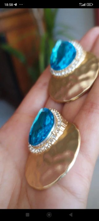 Orecchini Max & Co blu e oro