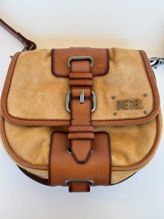 Bolso de hombro Diesel vintage de gamuza y cuero Y