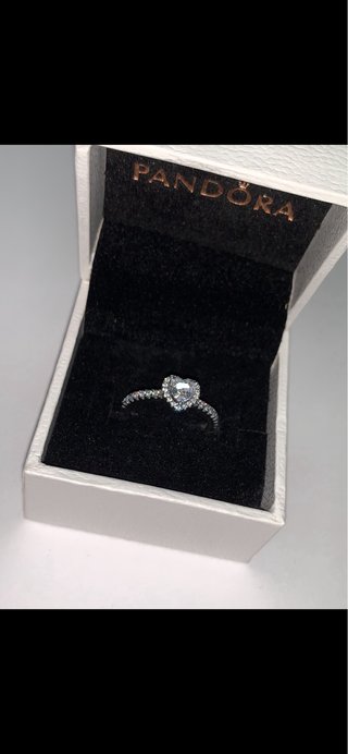Anillo Pandora Corazón Blanco Plata