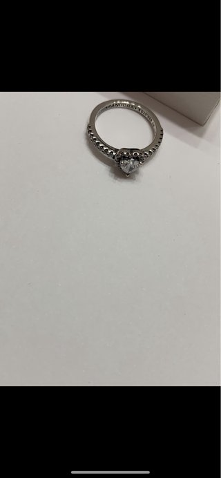 Anillo Pandora Corazón Blanco Plata